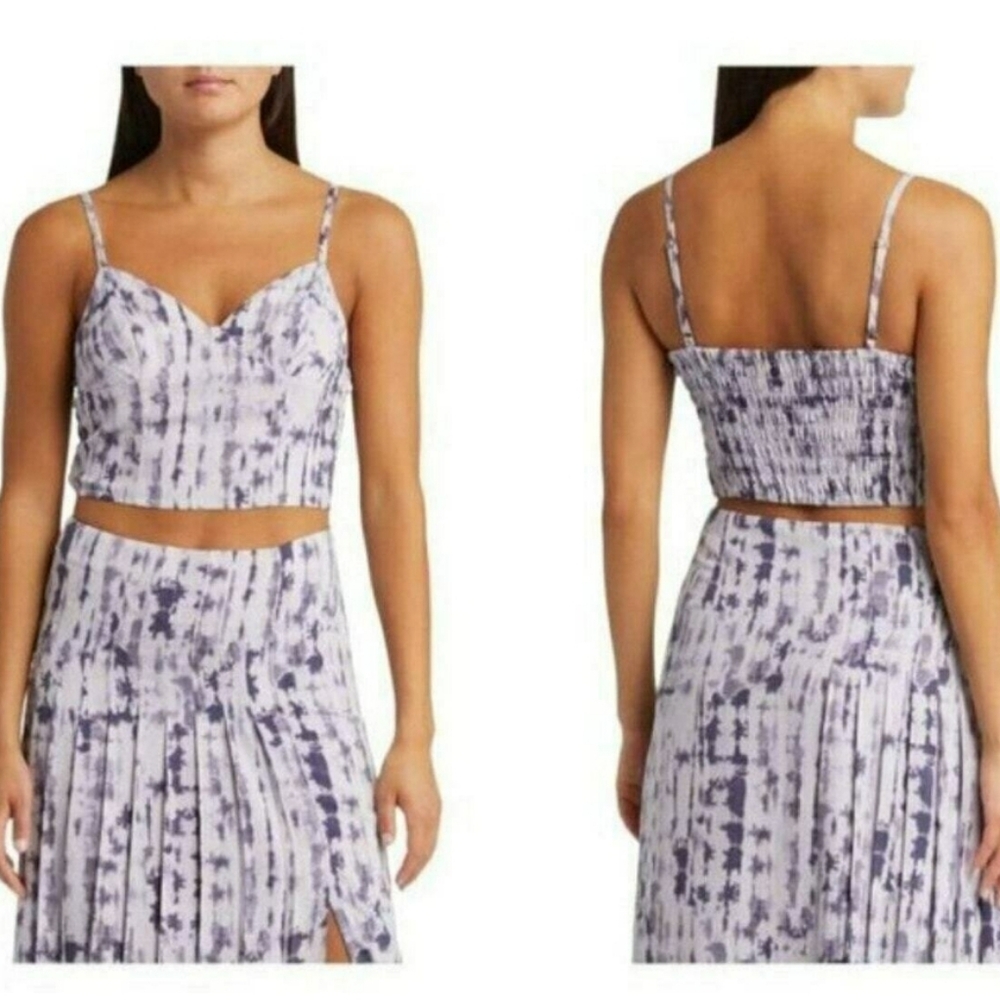 Open Edit Smocked Back Crop Camisole Purple Size Medium, NWT